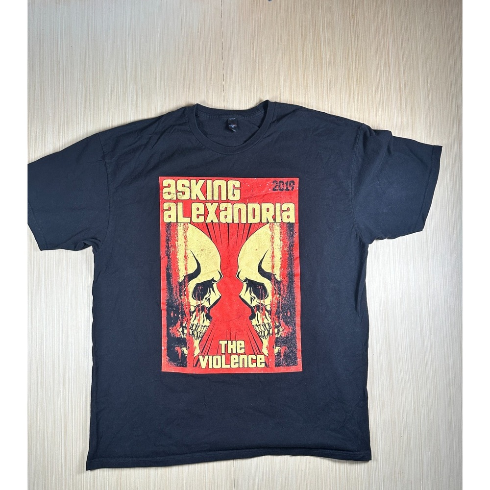 VTG Tultex Asking Alexandria T-Shirt Men 2XL Black Cotton Asking Alexandria 2019